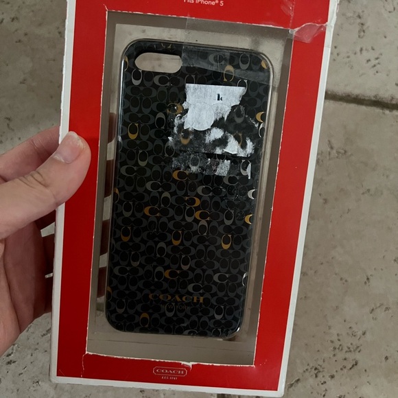NWT New Coach Black & Silver Logo iPhone 5 5S Snap On Case - Picture 1 of 2